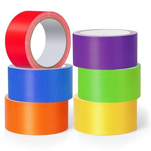 Rainbow Duct Tape 6-Pack Waterproof Writable 15 Yards