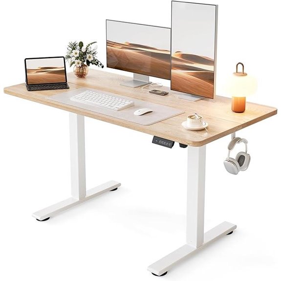 Cubiker Electric Standing Desk 48x24 White/Maple