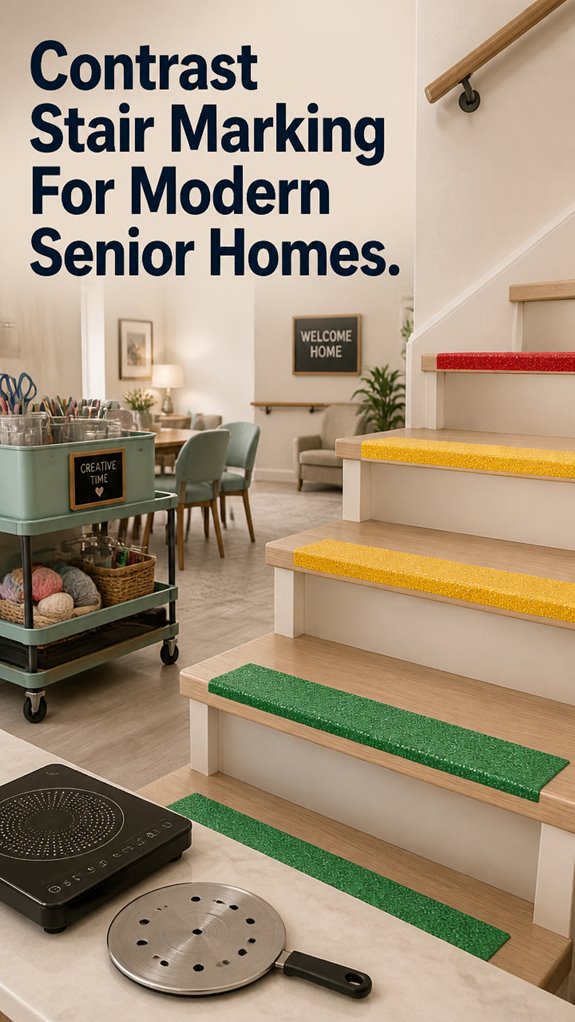 high contrast stair markings