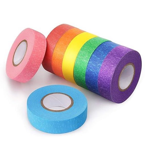 Hutou Rainbow Masking Tape 8 Rolls 0.6 Inch
